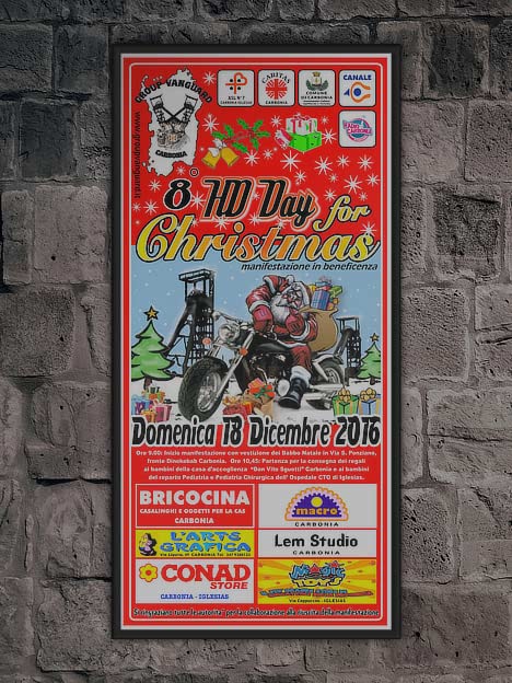 Poster HD Day for Christmas 2016 incorniciato su un muro