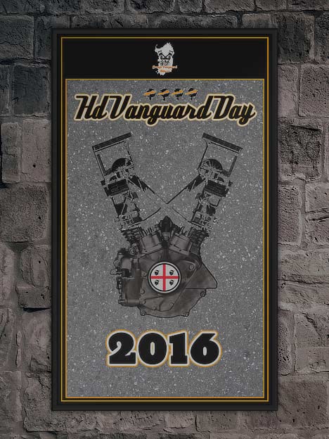 Poster incorniciato, hd day 2016, illustrazione motore con torri di Serbariu