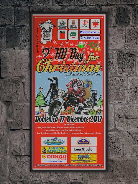 Poster HD Day for Christmas 2017 incorniciato su un muro