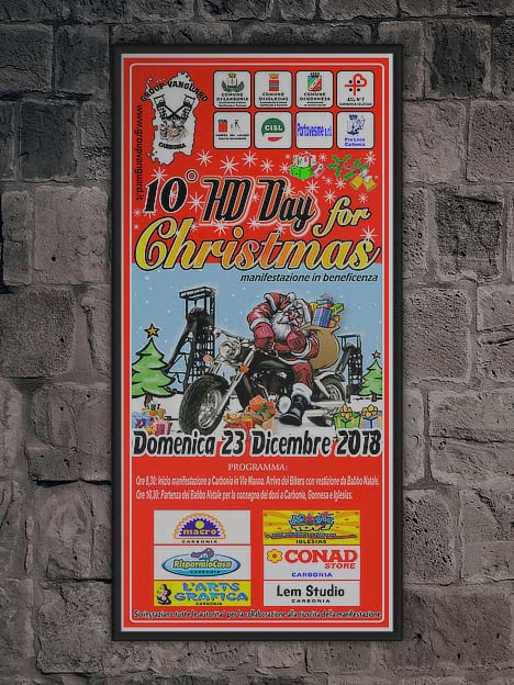 Poster HD Day for Christmas 2018 incorniciato su un muro