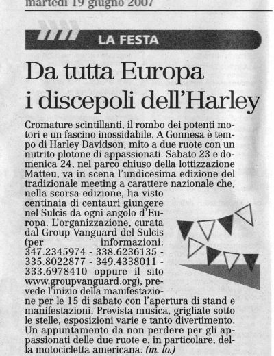 Articolo Unione Sarda hd day 2007
